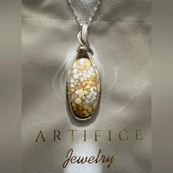 Sterling Silver Cobra Jasper Healing Necklace Pendant - Picture 2 of 8